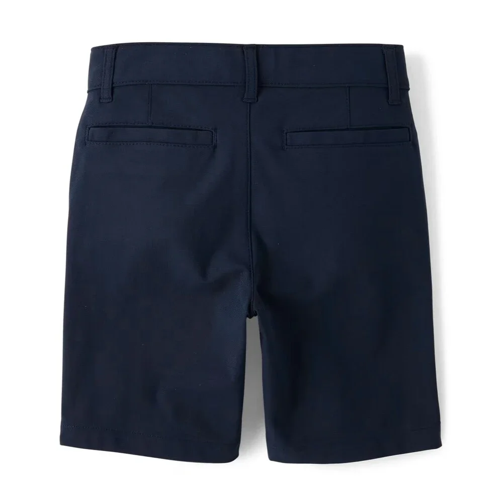 The Children’s Place Boys Uniform Quick Dry Chino Shorts - Navy Blue Size 12